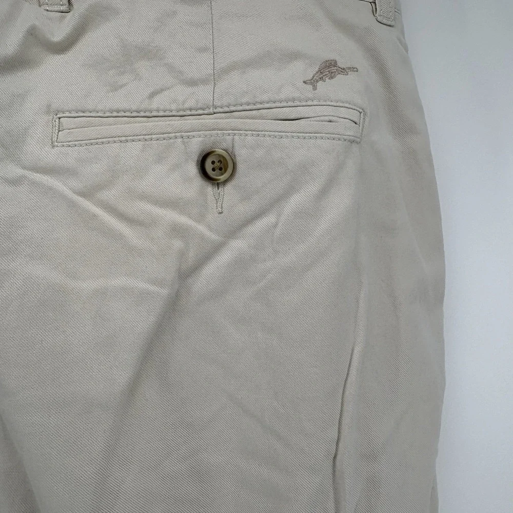 Tommy Bahama Mens 36x32 (Fits 36x31) Khaki Chino Pants Flat Front Casual